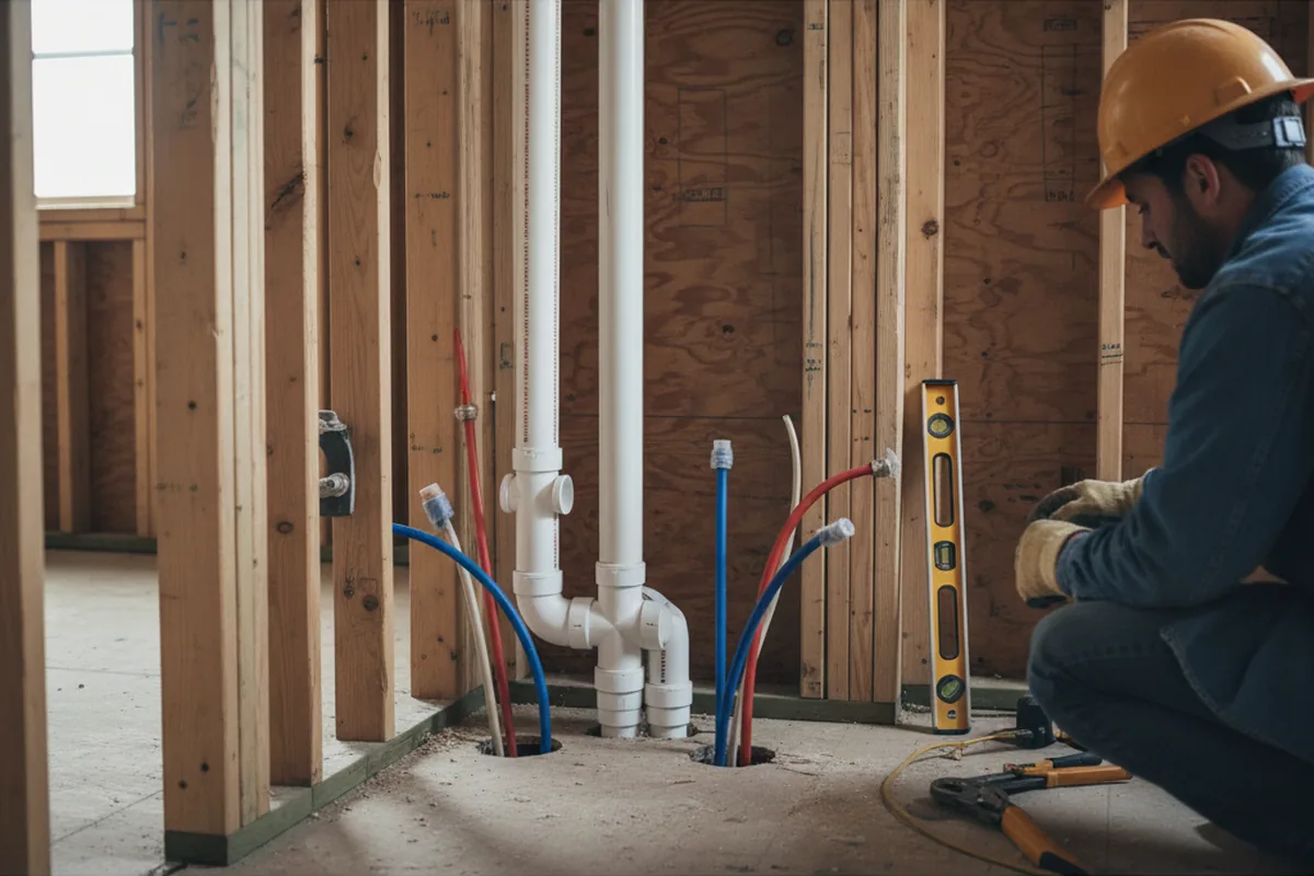 Drain and supply rough-in during Toilet Repair and Installation in Saint Michael